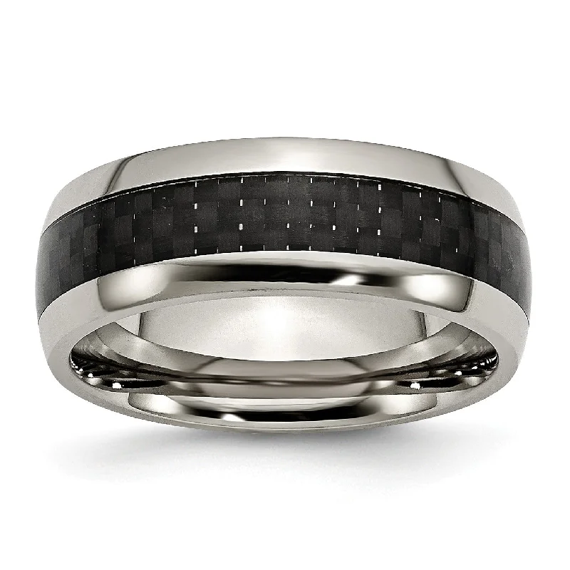 Shine In Style – Shop Jewelry Discounts Today Titanium Polished w/Black Carbon Fiber Inlay 8mm Band Shine In Style – Shop Jewelry Discounts Today Titanium Polished w/Black Carbon Fiber Inlay 8mm Band