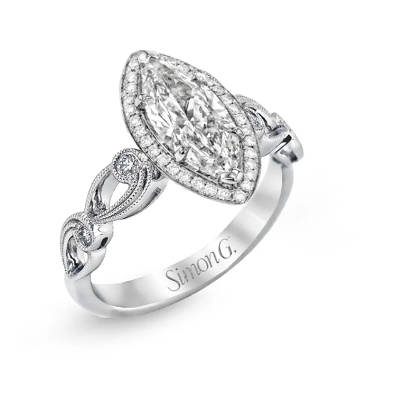 Breathtaking Jewelry At Limited-Time Savings Marquise-Cut Halo Engagement Ring In 18k Gold With Diamonds Breathtaking Jewelry At Limited-Time Savings Marquise-Cut Halo Engagement Ring In 18k Gold With Diamonds