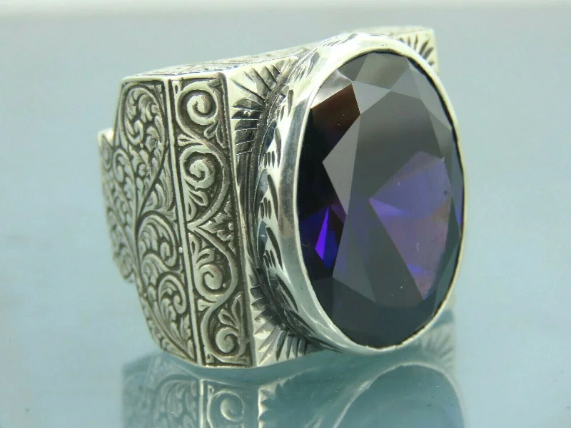 Seasonal Jewelry Sale – Upgrade Your Style Today Turkish Handmade Jewelry 925 Sterling Silver Amethyst Stone Engraved Mens Rings Seasonal Jewelry Sale – Upgrade Your Style Today Turkish Handmade Jewelry 925 Sterling Silver Amethyst Stone Engraved Mens Rings