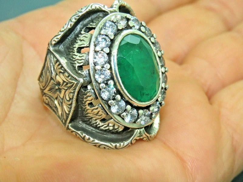 Premium Jewelry Now Available At Special Discounts Turkish Handmade Jewelry 925 Sterling Silver Emerald Stone Mens Rings Premium Jewelry Now Available At Special Discounts Turkish Handmade Jewelry 925 Sterling Silver Emerald Stone Mens Rings