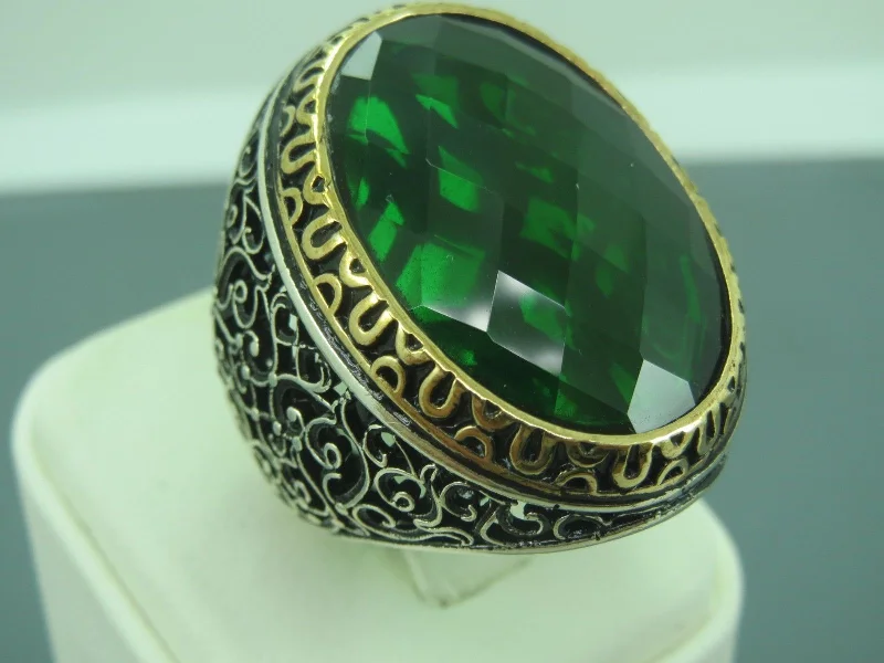 Clearance Sale On High-End Jewelry Collections Turkish Handmade Jewelry 925 Sterling Silver Emerald Stone Mens Rings Clearance Sale On High-End Jewelry Collections Turkish Handmade Jewelry 925 Sterling Silver Emerald Stone Mens Rings