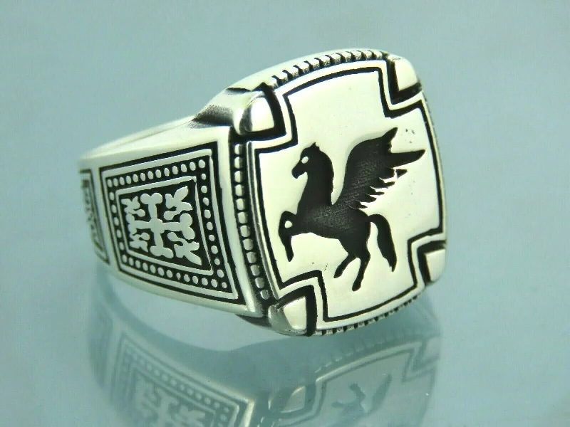 Luxury Jewelry Now At Special Promotional Rates Turkish Handmade Jewelry 925 Sterling Silver Horse With Wings Mens Rings Luxury Jewelry Now At Special Promotional Rates Turkish Handmade Jewelry 925 Sterling Silver Horse With Wings Mens Rings