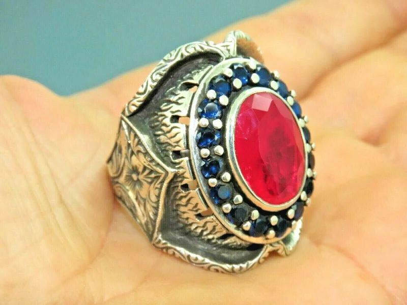 Luxury Jewelry At Unbeatable Discounts Turkish Handmade Jewelry 925 Sterling Silver Ruby Stone Mens Rings Luxury Jewelry At Unbeatable Discounts Turkish Handmade Jewelry 925 Sterling Silver Ruby Stone Mens Rings