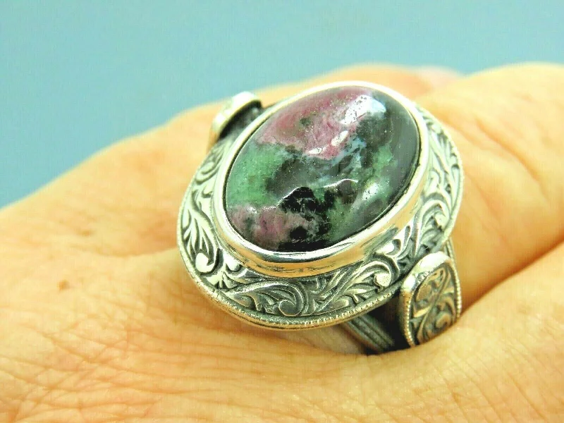 Fashion-Forward Jewelry At Incredible Prices Turkish Handmade Jewelry 925 Sterling Silver Ruby Zoisite Stone Mens Rings Fashion-Forward Jewelry At Incredible Prices Turkish Handmade Jewelry 925 Sterling Silver Ruby Zoisite Stone Mens Rings