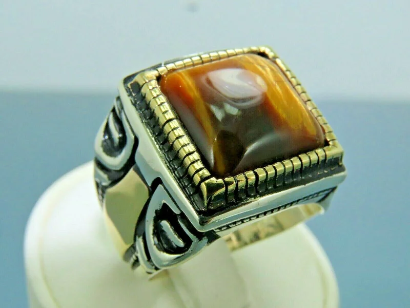 Upgrade Your Jewelry Collection For Less Turkish Handmade Jewelry 925 Sterling Silver Tiger's Eye Stone Mens Rings Upgrade Your Jewelry Collection For Less Turkish Handmade Jewelry 925 Sterling Silver Tiger's Eye Stone Mens Rings