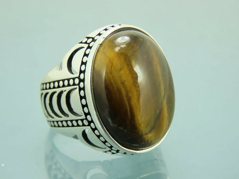 Premium Diamond Jewelry For Unforgettable Moments Turkish Handmade Jewelry 925 Sterling Silver Tiger's Eye Stone Mens Rings Premium Diamond Jewelry For Unforgettable Moments Turkish Handmade Jewelry 925 Sterling Silver Tiger's Eye Stone Mens Rings