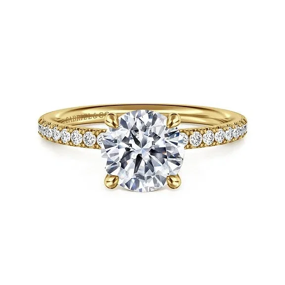 Elegant Rose Gold Jewelry For A Stylish Touch Twain - 14K Yellow Gold Round Diamond Engagement Ring (Setting Only) Elegant Rose Gold Jewelry For A Stylish Touch Twain - 14K Yellow Gold Round Diamond Engagement Ring (Setting Only)