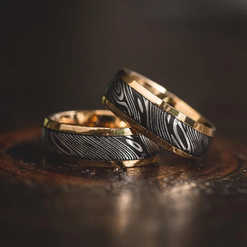 Get The Sparkle You Love At Prices You Adore Yellow Gold "Poseidon" Steel/Tungsten Ring Get The Sparkle You Love At Prices You Adore Yellow Gold "Poseidon" Steel/Tungsten Ring