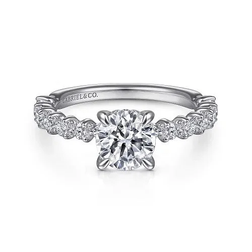 Luxury Jewelry Without The Luxury Price Tag Zelmira - 14K White Gold Round Diamond Engagement Ring (Setting Only) Luxury Jewelry Without The Luxury Price Tag Zelmira - 14K White Gold Round Diamond Engagement Ring (Setting Only)