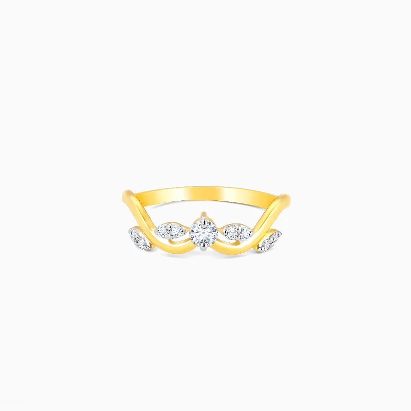 High-End Jewelry, Now More Affordable Than Ever Gold Whimsical Swirl Diamond Ring