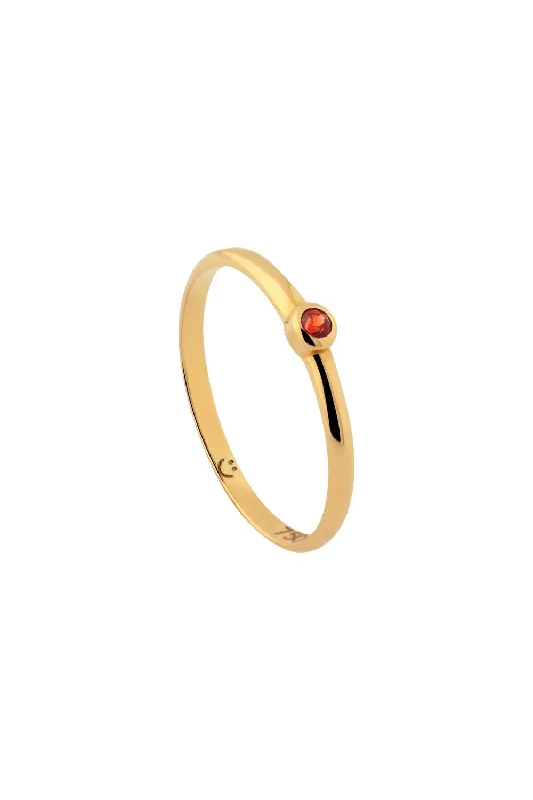 Shop Stylish Jewelry Now And Save Big The Smiley Insider 18K Gold Ring w. Garnet