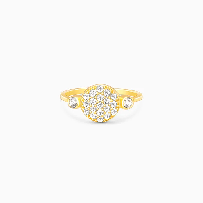 Affordable Luxury Jewelry For Every Occasion Golden Zirconia Brahma Kamal Ring