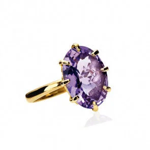Stunning Jewelry At Even More Stunning Prices Light-Purple 18K Gold Ring w. Amethyst