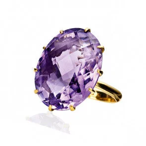 Exclusive Jewelry Markdowns – Limited-Time Offer Purple 18K Gold Ring w. Amethyst