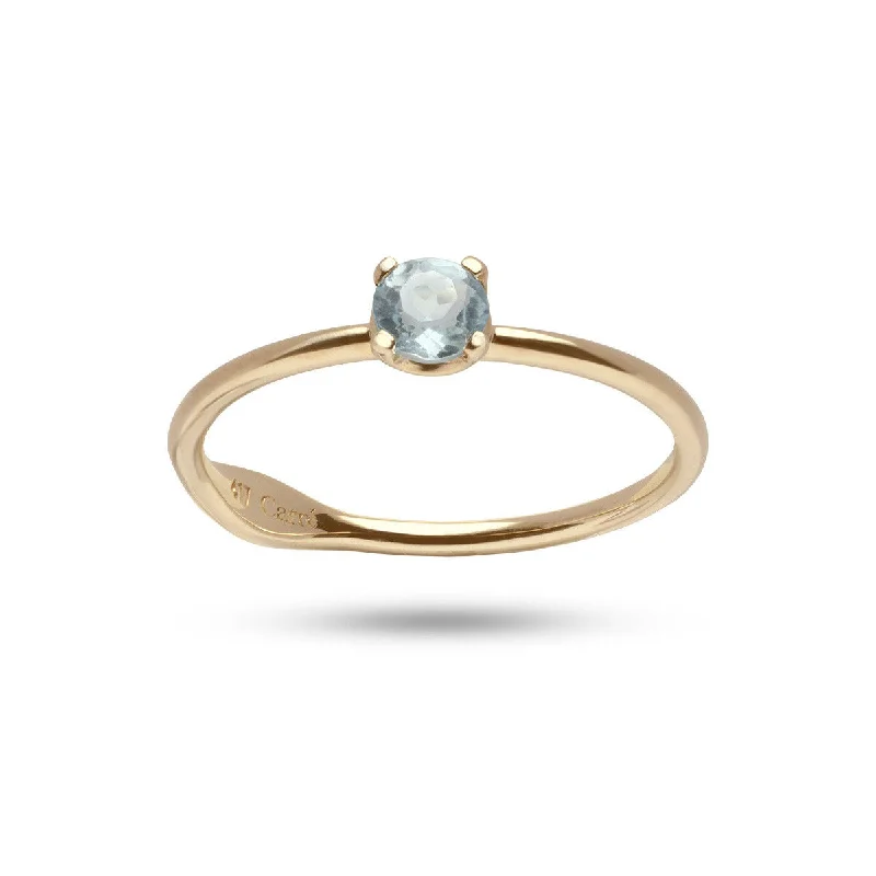 Grab Stylish Jewelry Before The Sale Ends Round Blue 10K Gold Ring w. Topaz