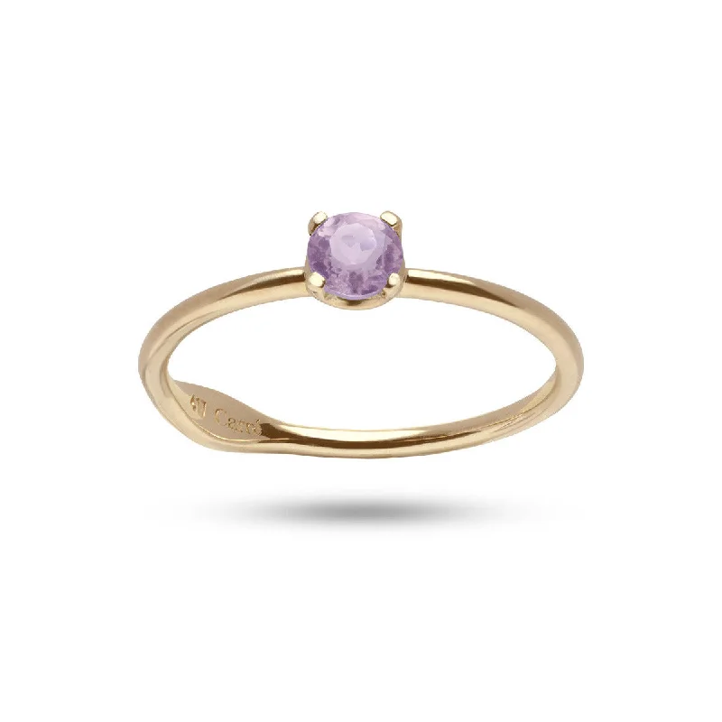Save On Luxury Jewelry Pieces – Limited-Time Offers Round Purple 10K Gold Ring w. Amethyst