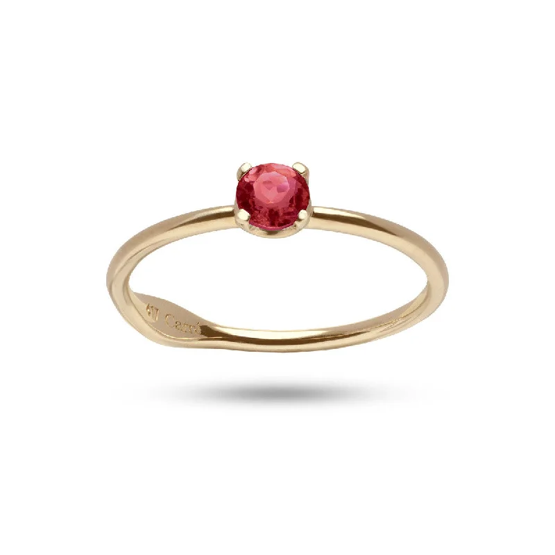 Dazzle With Discounts – Shop Jewelry On Sale Round Red 10K Gold Ring w. Garnet