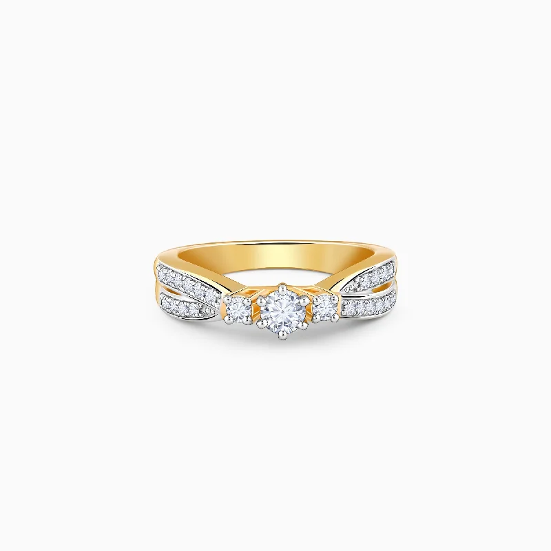 Grab Your Dream Jewelry At The Lowest Prices Gold Tidal Gleam Diamond Ring