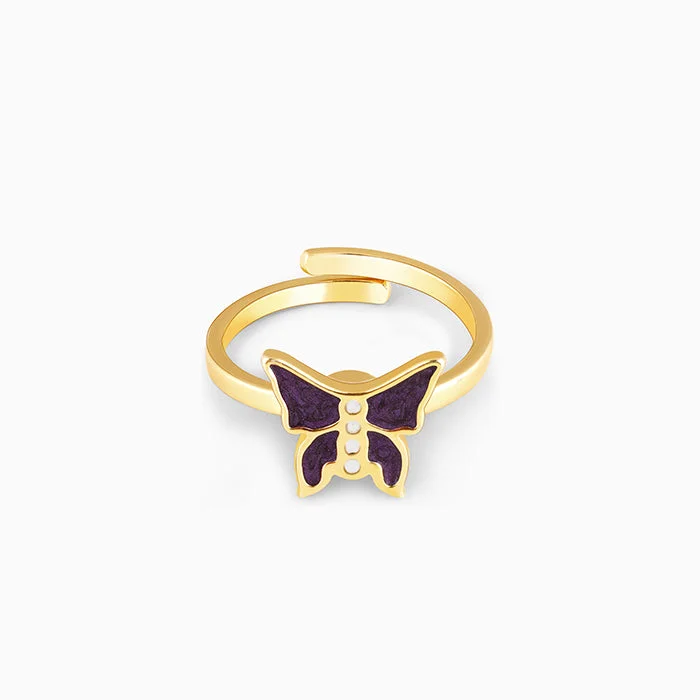 Modern Statement Jewelry For Bold Styling Golden Butterfly Spin Ring
