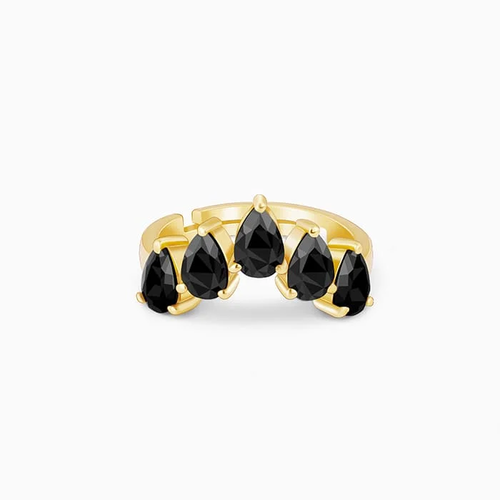 Grab Stylish Jewelry Before The Sale Ends Golden Enchanting Pear Stone Ring