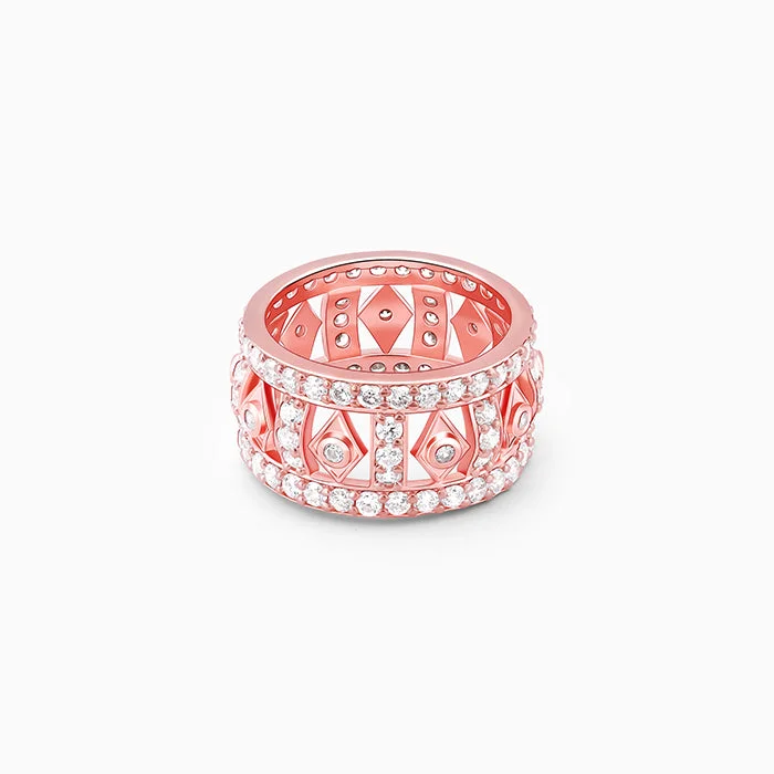 Exclusive Jewelry Sale – Sparkle For Less Rose Gold Rhombus Ring