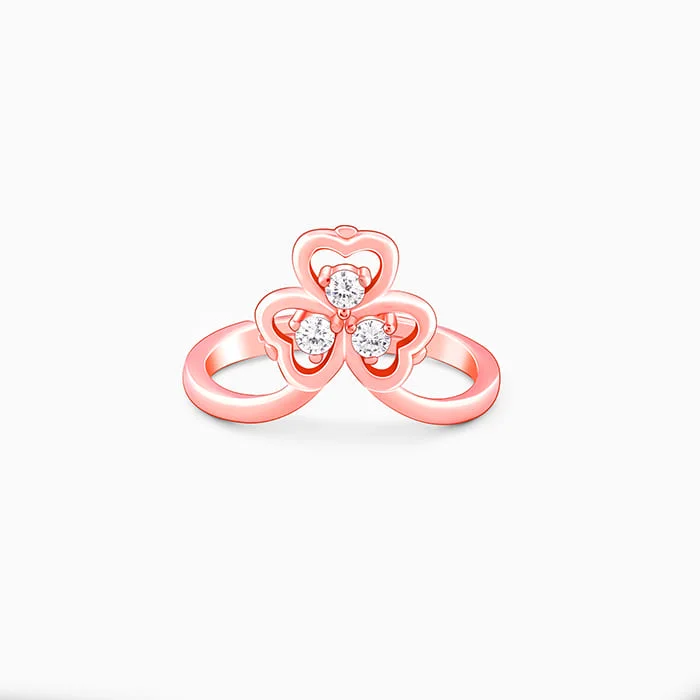 Get Your Favorite Jewelry At The Best Price Rose Gold Three Leaf Clover Ring