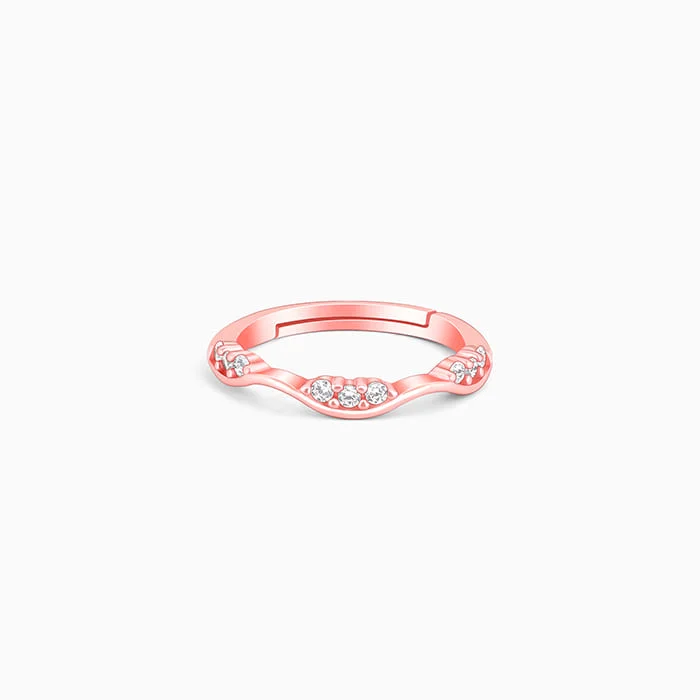 Breathtaking Jewelry At Limited-Time Savings Rose Gold Zircon Tune of Wave Ring