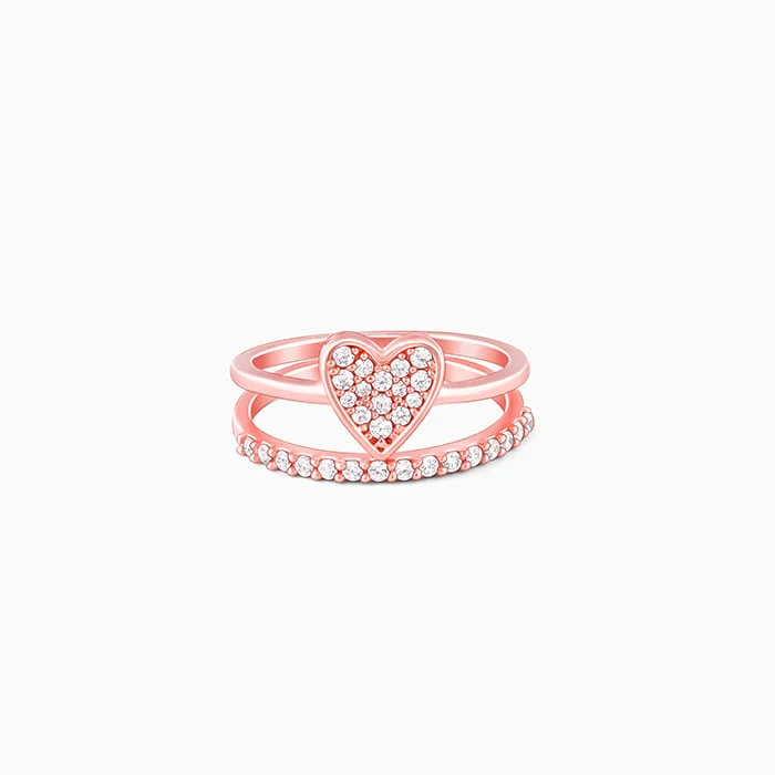 Grab Your Favorite Jewelry At The Lowest Prices Rose Gold Zirconia Heart Ring