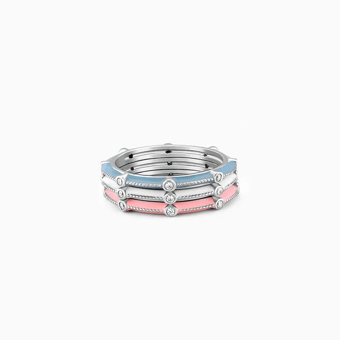 Shop Jewelry That Shines Without The High Price Silver Colours in Sync Rings