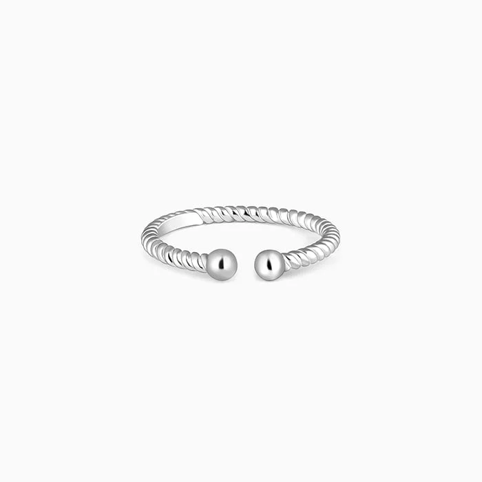 Dainty Floral Jewelry For Feminine Elegance Silver Engraved Lines Ring