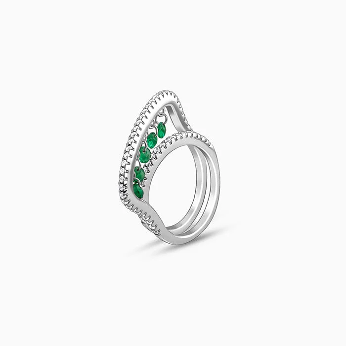 Sparkle On A Budget – Fine Jewelry For Less Silver Fresh Green Ring