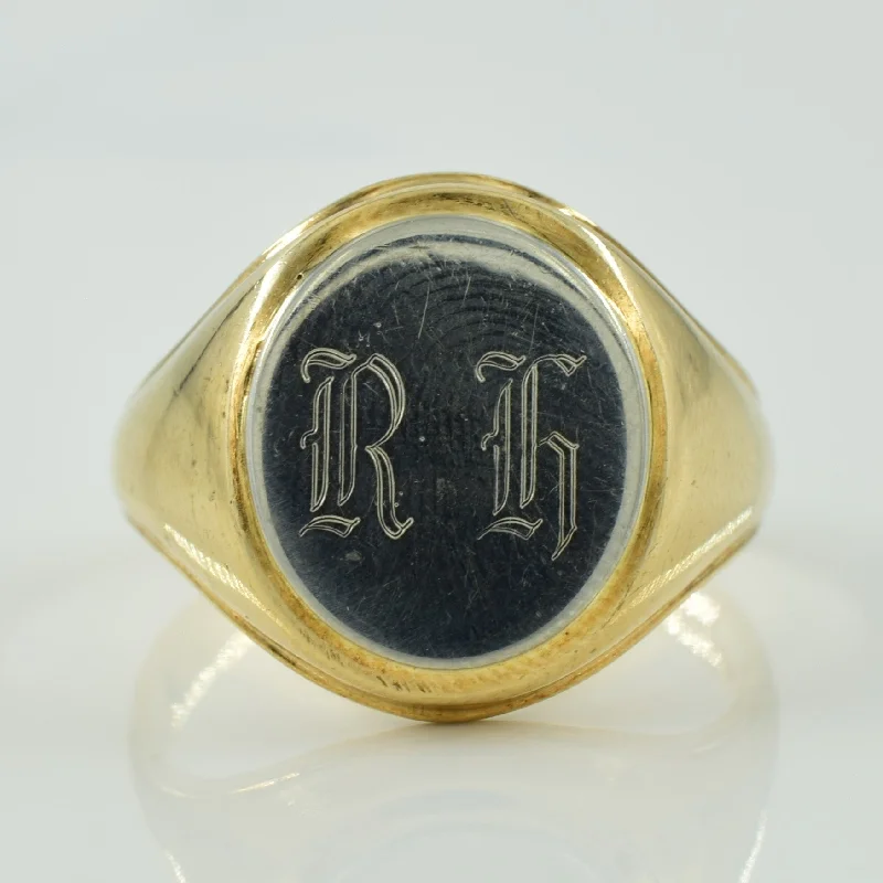 Shop Stylish Jewelry Now And Save Big 10k Two Tone Gold 'RG' Initialed Signet Ring | SZ 10.25 | Shop Stylish Jewelry Now And Save Big 10k Two Tone Gold 'RG' Initialed Signet Ring | SZ 10.25 |