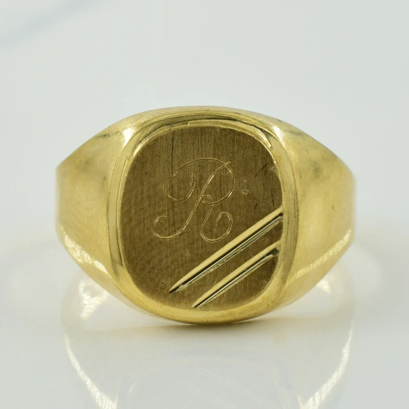 Don't Miss Our Biggest Jewelry Sale Of The Season 10k Yellow Gold 'R' Initialed Signet Ring | SZ 9.5 | Don't Miss Our Biggest Jewelry Sale Of The Season 10k Yellow Gold 'R' Initialed Signet Ring | SZ 9.5 |