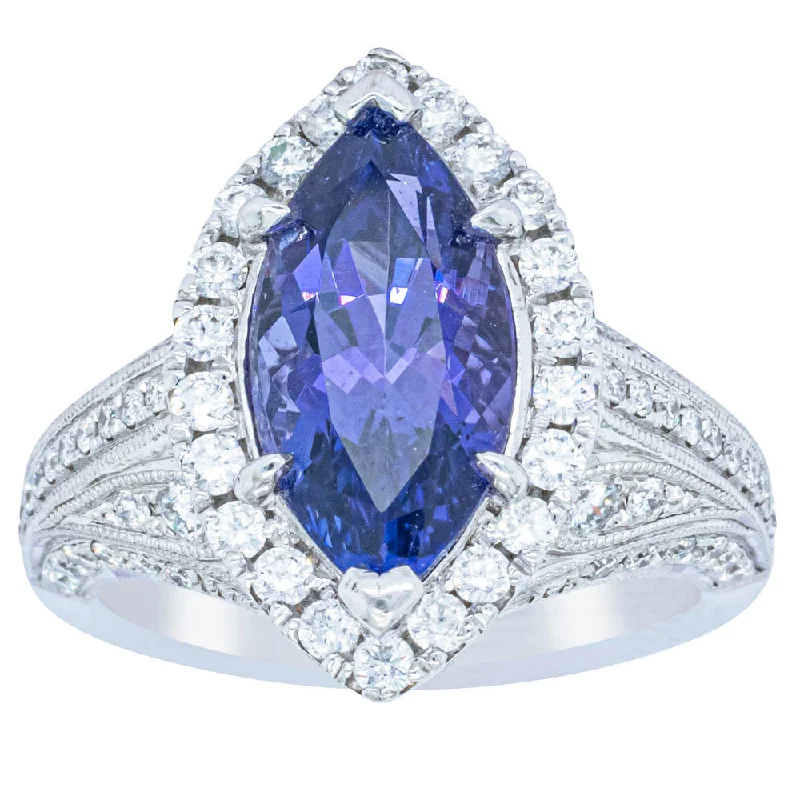 The Biggest Jewelry Sale Of The Year Is Here 18ct White Gold 3.84ct Tanzanite & Diamond Halo Ring The Biggest Jewelry Sale Of The Year Is Here 18ct White Gold 3.84ct Tanzanite & Diamond Halo Ring