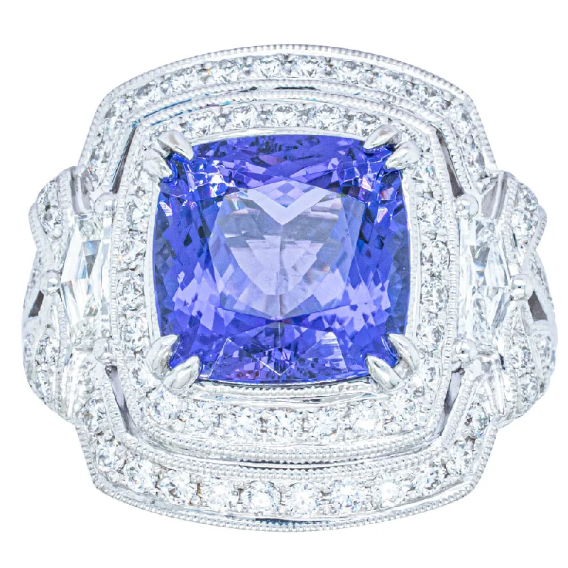 Jewelry Deals That Outshine The Rest 18ct White Gold 5.75ct Tanzanite & Diamond Halo Ring Jewelry Deals That Outshine The Rest 18ct White Gold 5.75ct Tanzanite & Diamond Halo Ring