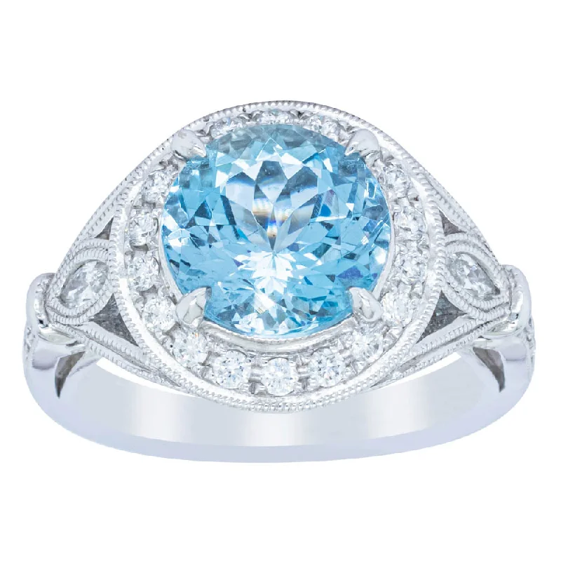 Don't Miss Out On Jaw-Dropping Jewelry Discounts 18ct White Gold Aquamarine & Diamond Halo Ring Don't Miss Out On Jaw-Dropping Jewelry Discounts 18ct White Gold Aquamarine & Diamond Halo Ring