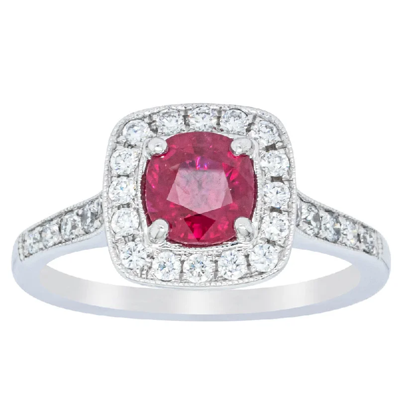 Flash Deals On Fine Jewelry – Shop Before It's Gone 18ct White Gold Ruby And Diamond Halo Ring Flash Deals On Fine Jewelry – Shop Before It's Gone 18ct White Gold Ruby And Diamond Halo Ring