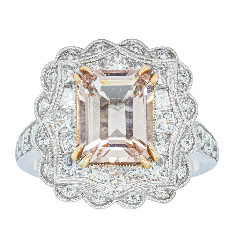 Celebrate With Sparkle – Jewelry Sale Now Live 18ct White & Rose Gold 2.09ct Morganite & Diamond Ring Celebrate With Sparkle – Jewelry Sale Now Live 18ct White & Rose Gold 2.09ct Morganite & Diamond Ring