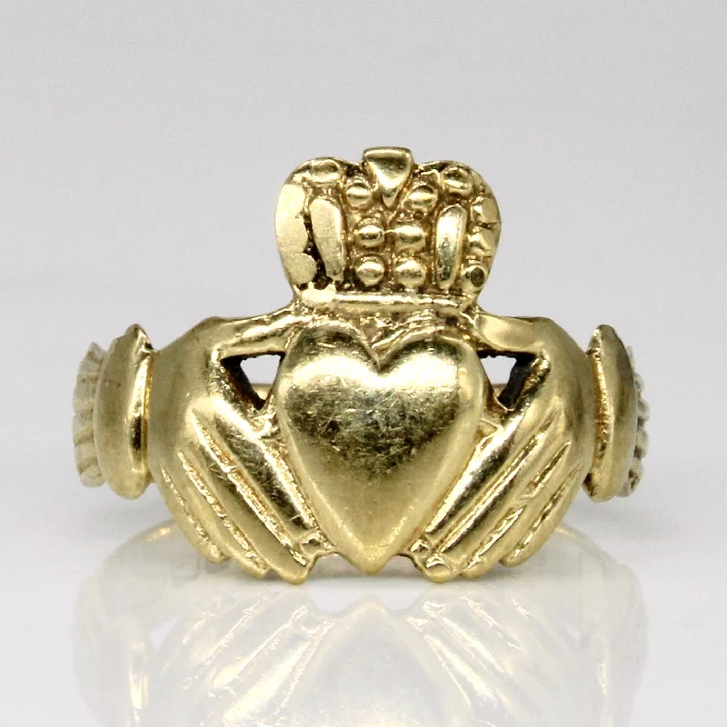 Discounted Jewelry For A Glamorous Look Hallmarked 9k Yellow Gold Claddagh Ring | SZ 4.25 | Discounted Jewelry For A Glamorous Look Hallmarked 9k Yellow Gold Claddagh Ring | SZ 4.25 |