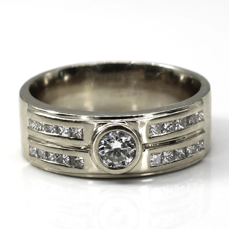 Luxury Jewelry At Unbeatable Discounts Bezel Set Diamond White Gold Band | 1.20ctw VS2/SI1 H/I | SZ 11 | Luxury Jewelry At Unbeatable Discounts Bezel Set Diamond White Gold Band | 1.20ctw VS2/SI1 H/I | SZ 11 |