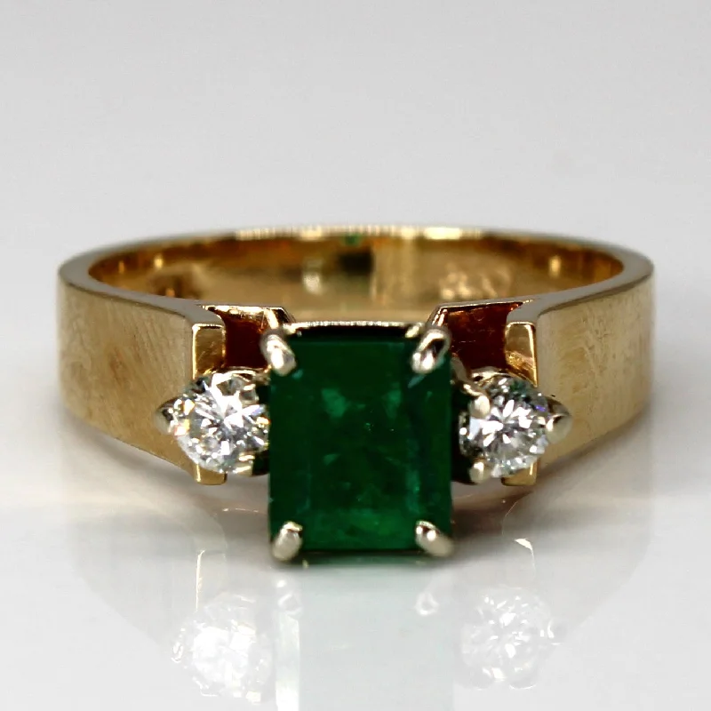 Limited-Stock Jewelry Sale – Once It's Gone, It's Gone Emerald and Diamond 18k Ring | 0.90 ct Emerald, 0.20 ctw Diamonds | SZ 6.25 Limited-Stock Jewelry Sale – Once It's Gone, It's Gone Emerald and Diamond 18k Ring | 0.90 ct Emerald, 0.20 ctw Diamonds | SZ 6.25