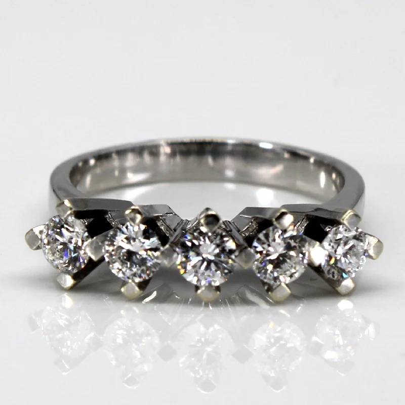 Sparkle For Less – Shop Jewelry Deals Now Five Stone Diamond 18k Ring | 1 ctw | SZ 8.25 | Sparkle For Less – Shop Jewelry Deals Now Five Stone Diamond 18k Ring | 1 ctw | SZ 8.25 |