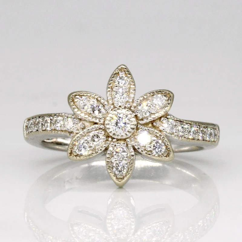 Must-Have Jewelry At Unbelievable Discounts Diamond Flower Ring | 0.27ctw | SZ 6.5 | Must-Have Jewelry At Unbelievable Discounts Diamond Flower Ring | 0.27ctw | SZ 6.5 |