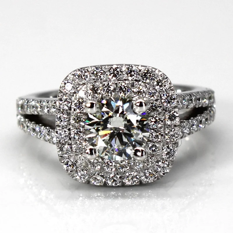Grab Your Favorite Jewelry At The Lowest Prices High Set Halo Diamond Engagement Ring | 1.72ctw SI2 J | SZ 5.5 | Grab Your Favorite Jewelry At The Lowest Prices High Set Halo Diamond Engagement Ring | 1.72ctw SI2 J | SZ 5.5 |