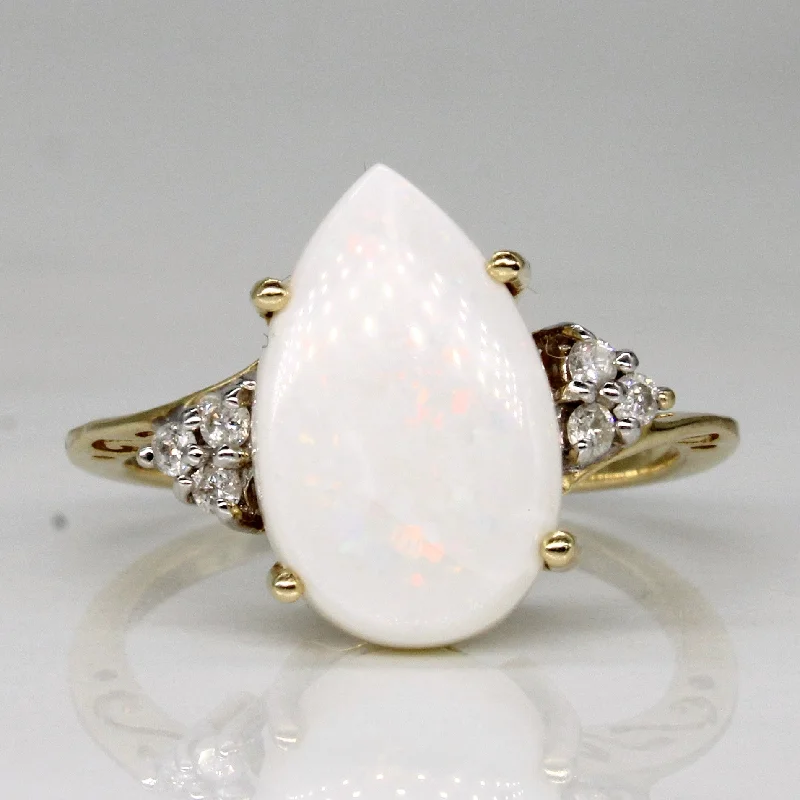 High-Quality Jewelry At A Fraction Of The Cost Opal & Diamond Cocktail Ring | 3.00ct, 0.09ctw | SZ 6.75 | High-Quality Jewelry At A Fraction Of The Cost Opal & Diamond Cocktail Ring | 3.00ct, 0.09ctw | SZ 6.75 |