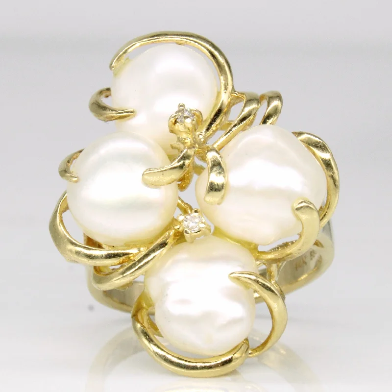 Limited-Stock Jewelry Clearance – Grab Your Favorites Now Pearl & Diamond Cocktail Ring | 0.02ctw | SZ 6.25 | Limited-Stock Jewelry Clearance – Grab Your Favorites Now Pearl & Diamond Cocktail Ring | 0.02ctw | SZ 6.25 |