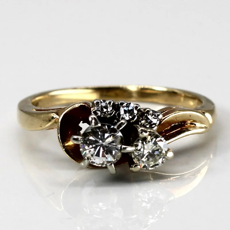 Modern Statement Jewelry For Bold Styling Prong Set Diamond Ring | 0.42ctw | SZ 6 | Modern Statement Jewelry For Bold Styling Prong Set Diamond Ring | 0.42ctw | SZ 6 |