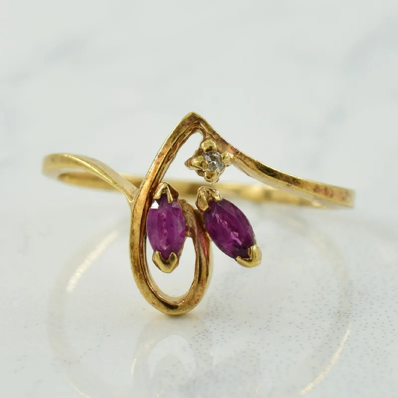 Dainty And Elegant Jewelry Now At Reduced Prices Ruby & Diamond Bypass Ring | 0.14ctw, 0.01ct | SZ 6.75 | Dainty And Elegant Jewelry Now At Reduced Prices Ruby & Diamond Bypass Ring | 0.14ctw, 0.01ct | SZ 6.75 |