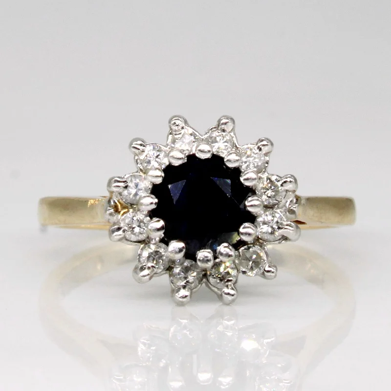 Stunning Jewelry At Even More Stunning Prices Sapphire & Diamond Halo Ring | 0.70ct, 0.12ctw | SZ 4 | Stunning Jewelry At Even More Stunning Prices Sapphire & Diamond Halo Ring | 0.70ct, 0.12ctw | SZ 4 |