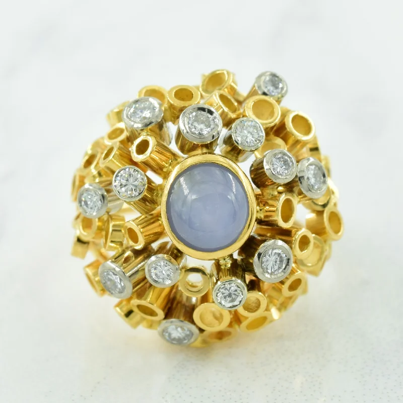 Shop High-Quality Jewelry At Jaw-Dropping Discounts Star Sapphire & Diamond Cocktail Ring | 1.50ct, 0.32ctw | SZ 3.5 | Shop High-Quality Jewelry At Jaw-Dropping Discounts Star Sapphire & Diamond Cocktail Ring | 1.50ct, 0.32ctw | SZ 3.5 |